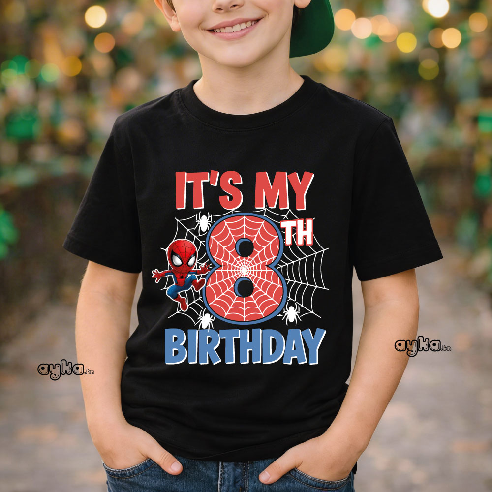 t-shirt personnalisé spiderman anniversaire tunisie