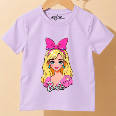T-shirt fille imprimé Barbie 100% Coton