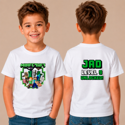 Tshirt Minecraft personnalisé anniversaire tunisie