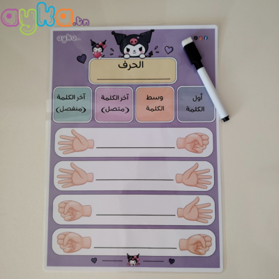 لوحة تعلم الحروف العربية